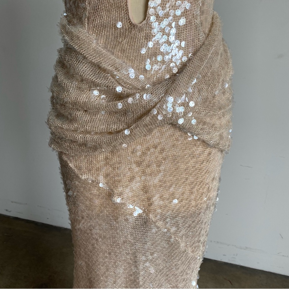$349 NWT Nude For Love And Lemons “Sydney” Sequin Maxi Dress Sz X-Large - Picture 12 of 15